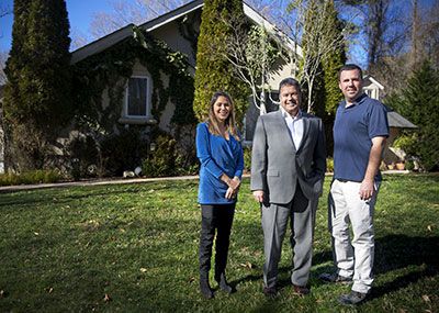 Jay Epstein at home with daughter, Morgan, and son, Robert.