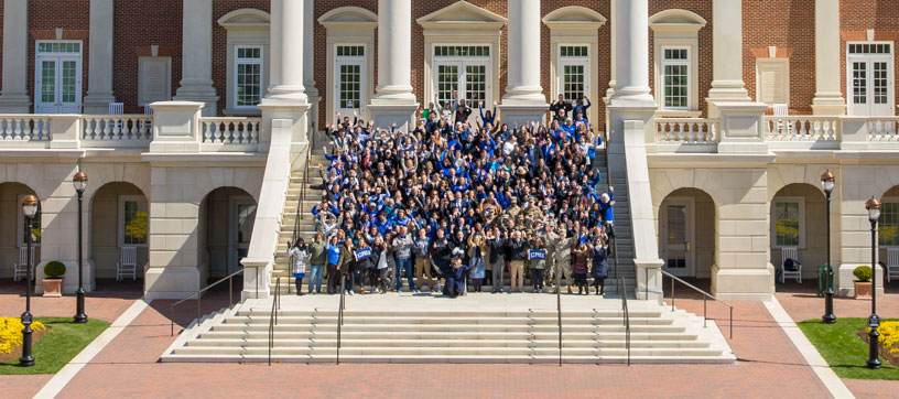 Crowd on stairs of CNH on CNU Day