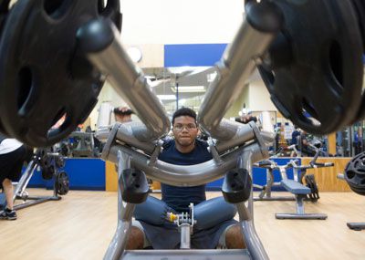 Working out in the Freeman Center