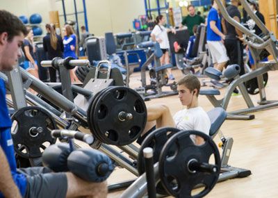 Working out in the Freeman Center