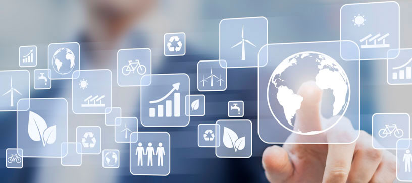 Sustainable development and economy buttons