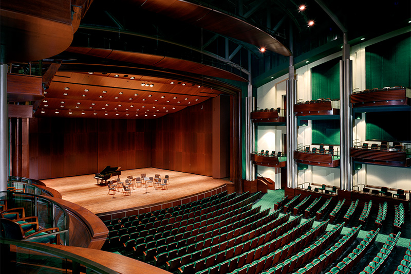 An empty Diamonstein Concert Hall