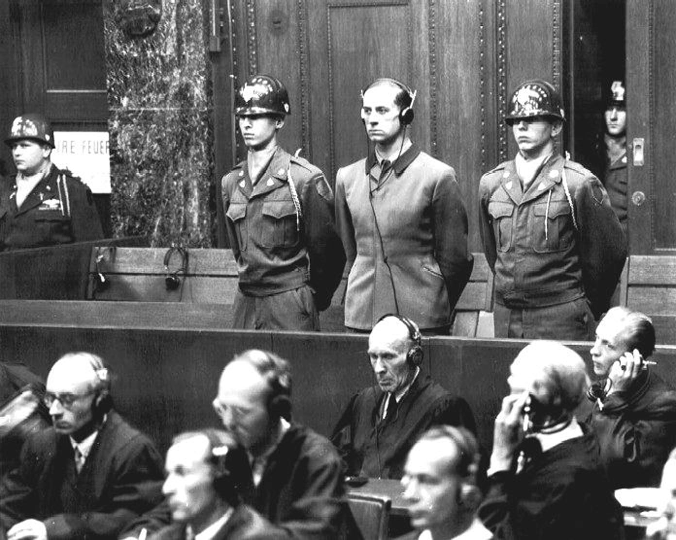 Karl Brandt, Adolf Hitler’s personal physician, at the U.S. War Crimes Tribunal at Nuremberg