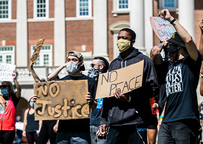 Black Lives Matter march on CNU campus in summer 2020