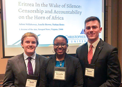 Left to right: Nate Hotes, Jonelle Brown and Adam Stillabower