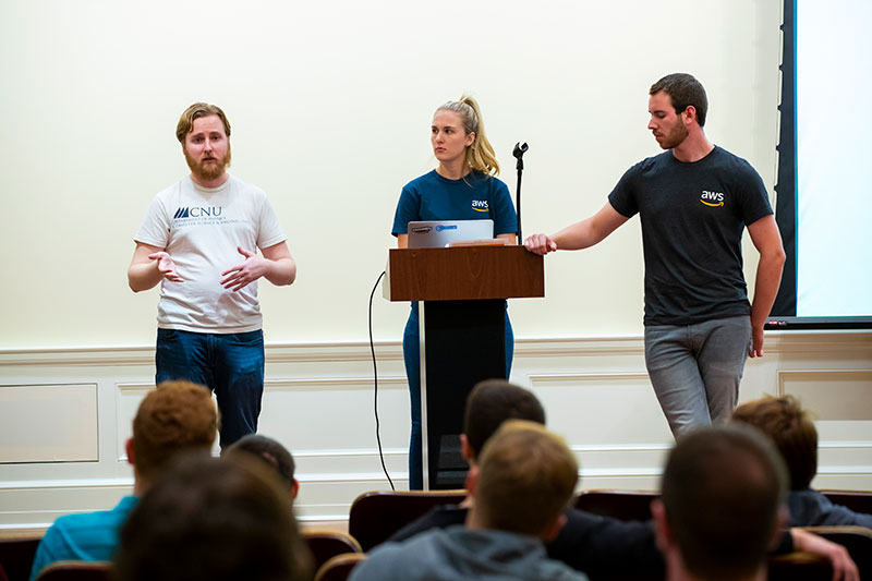 Left to right: Gerald McAlister, Jaimee Purcell, Adam Fendley