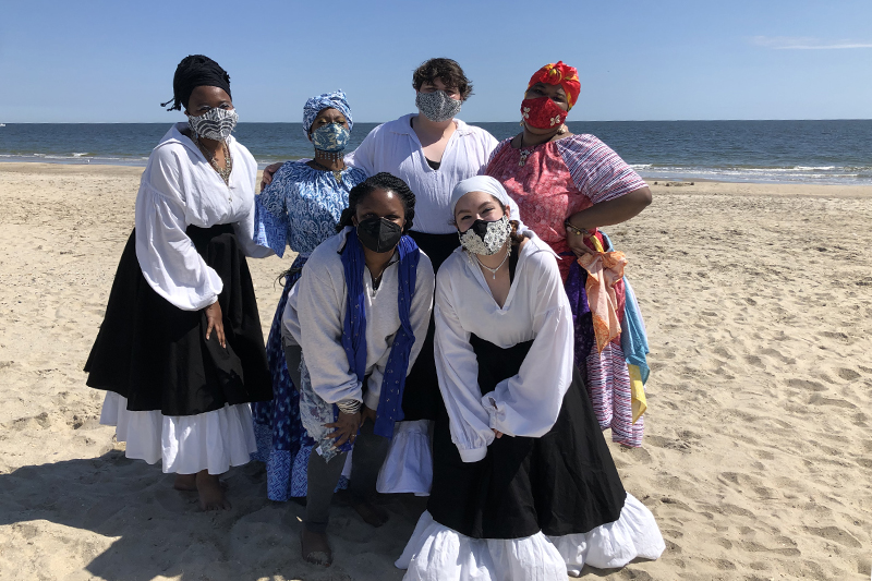 Dance of the Orcas dancers at Buckroe Beach in Hampton, Virginia