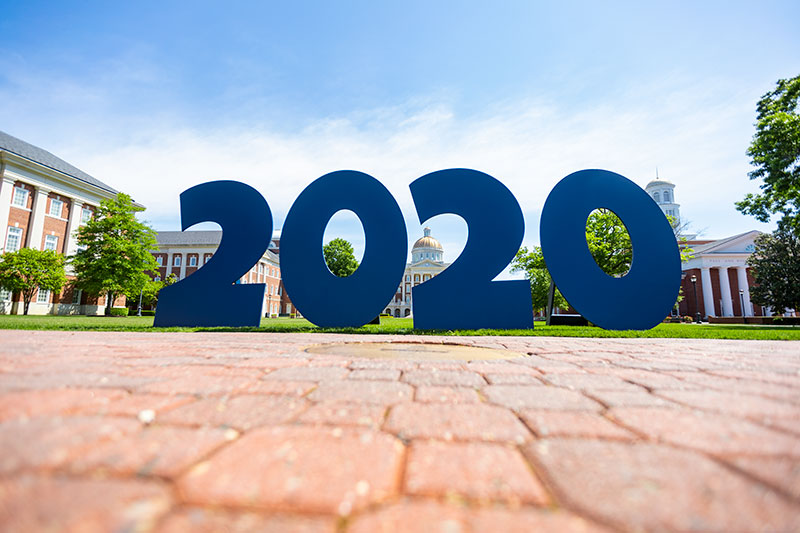 Class of 2020 sign on the Great Lawn