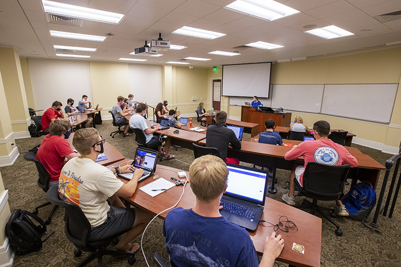 Master of financial analysis students in class