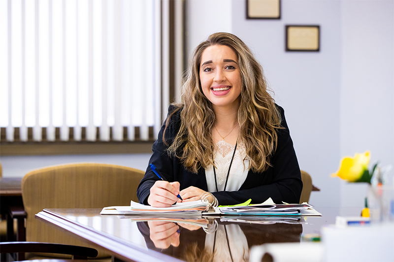 Sequoia Benhart at work at the Newport News commonwealth attorney’s office