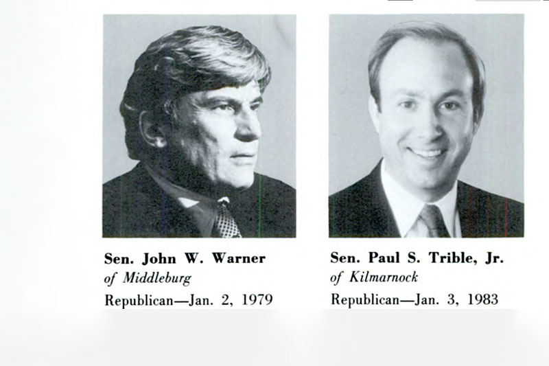 John Warner (left) and Paul Trible Senate headshots