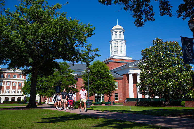 Students walk along the Great Lawn