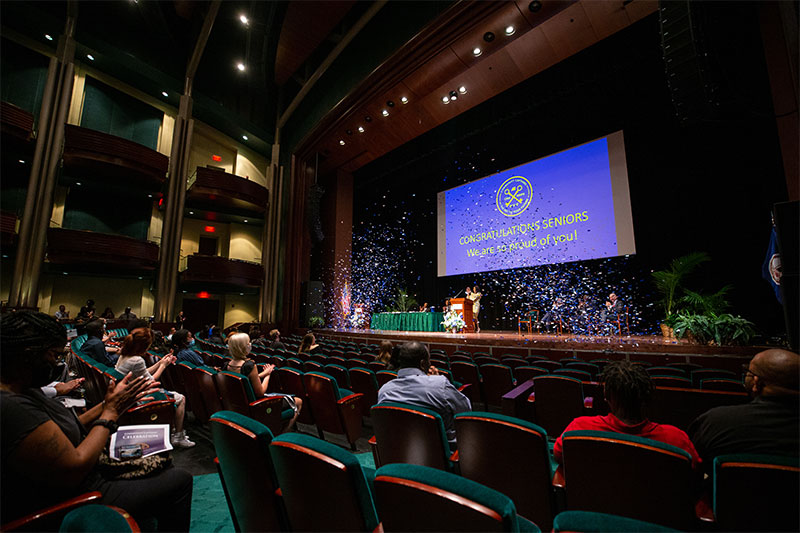 Community Captains are honored in a graduation ceremony in the Diamonstein Concert Hall