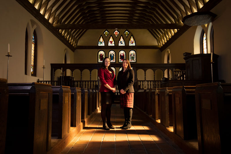 Rachel Popp (left) and Dr. Sheri-Shuck Hall inside St. Luke's Church