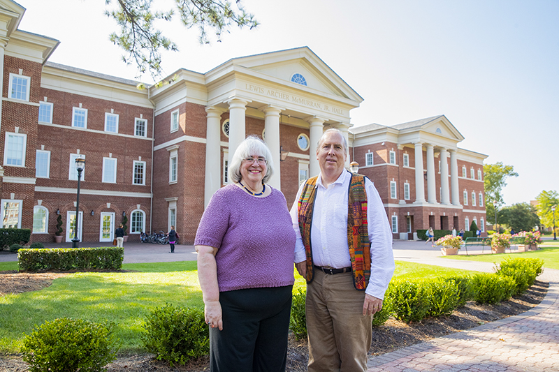 Kara Keeling (left) and Scott Pollard on the Great Lawn