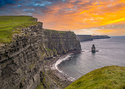 Cliffs in Ireland overlooking the sea