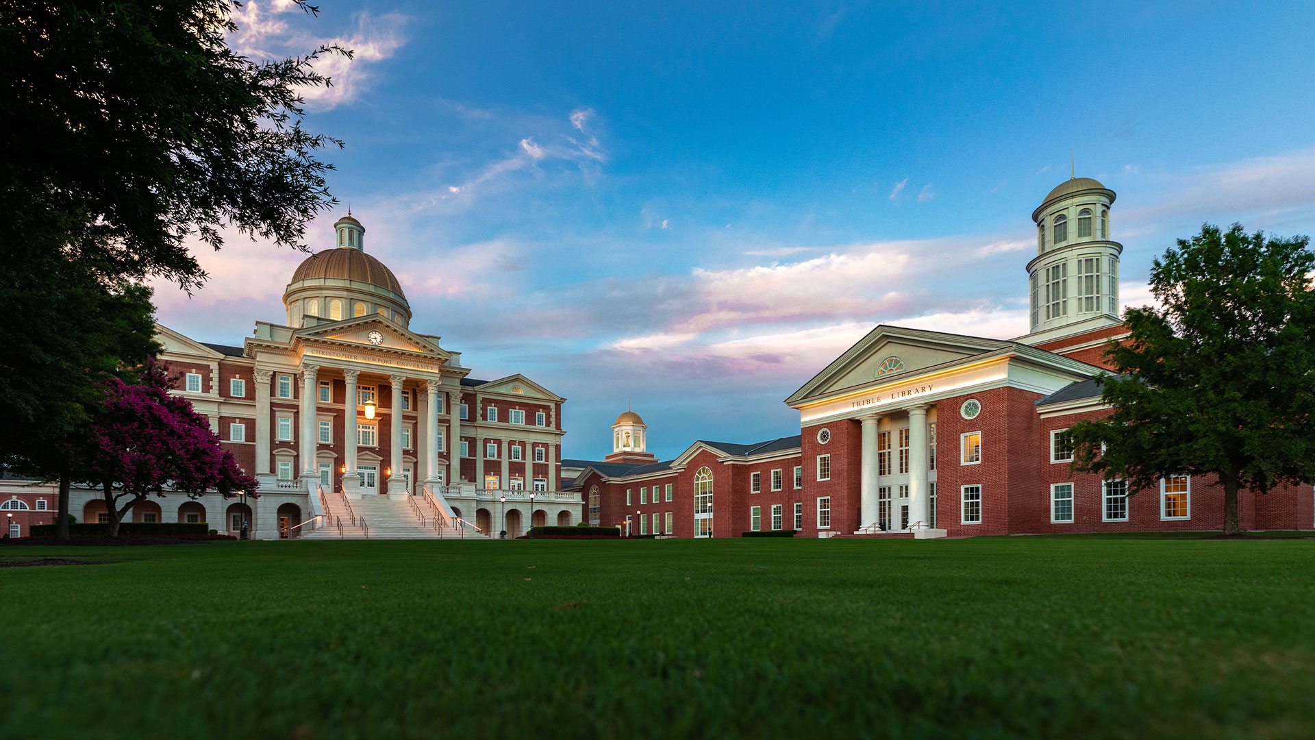 CNH and Library at sunset