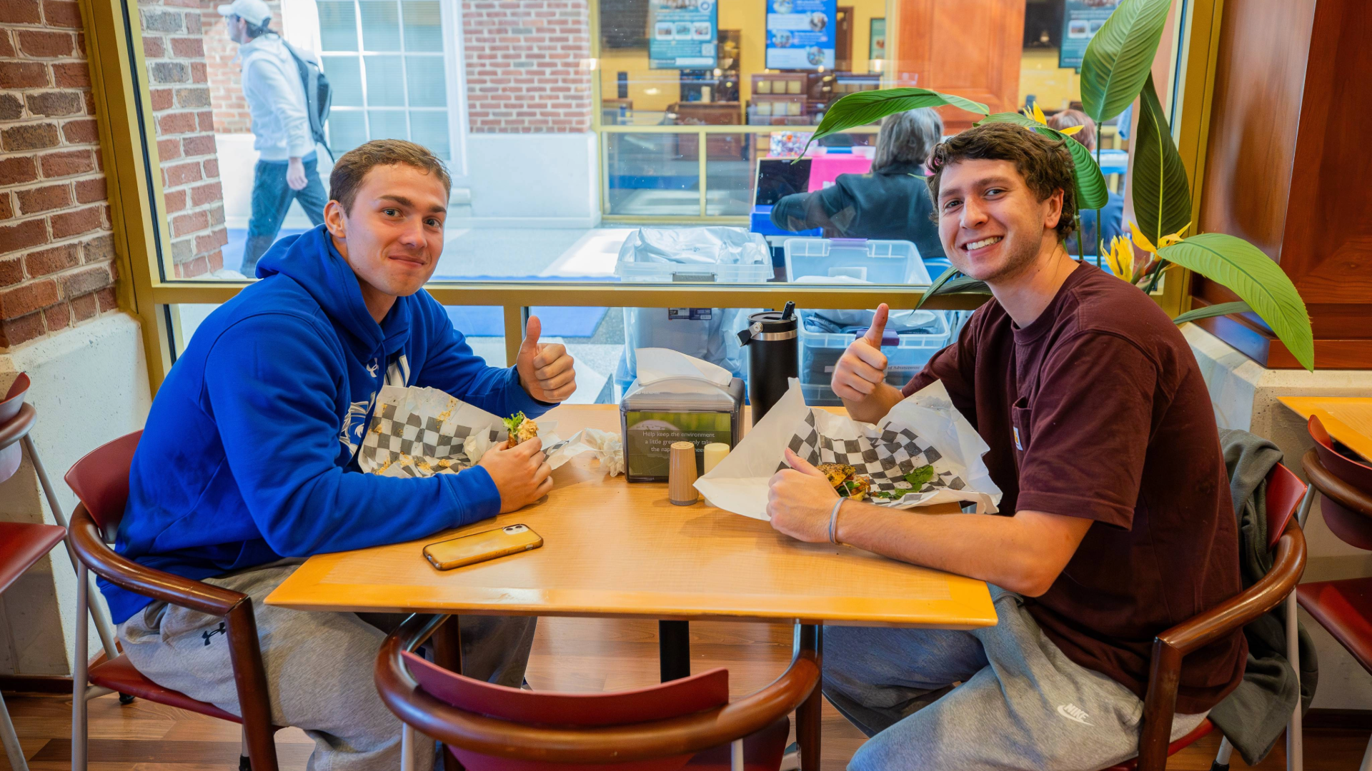 Students eating in the Bistro