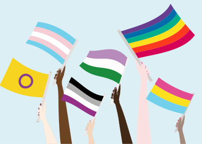 Illustration of pride flags