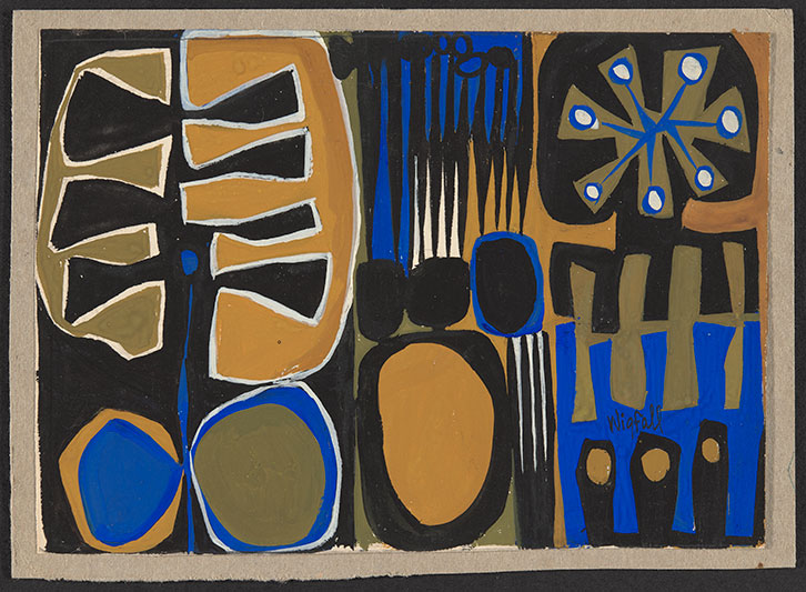 An abstract Benjamin Wigfall painting, watercolor on wove paper