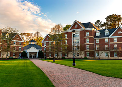 An exterior shot of York River Residence Hall