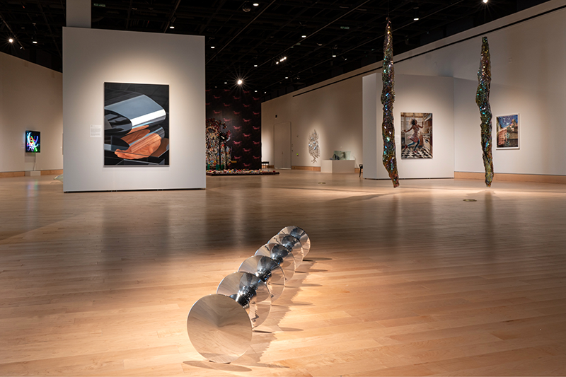 gallery with reflections pictures on the walls