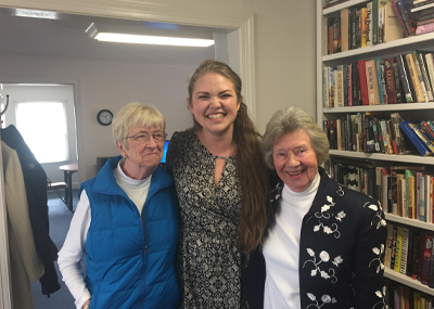 Jane Sulzberger, Eleanor  Taylor (former LLS employee) and Mackenzie Byrd, LLS Interim Director.