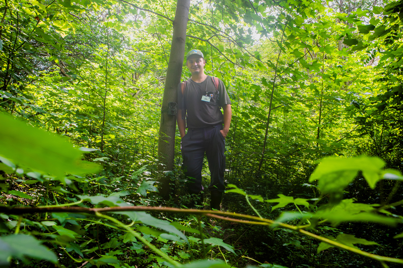 Jonas Miller '26 at research site