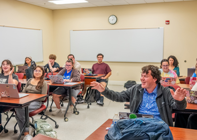 A classroom full of graduate students in CNU's Teacher Preparation Program