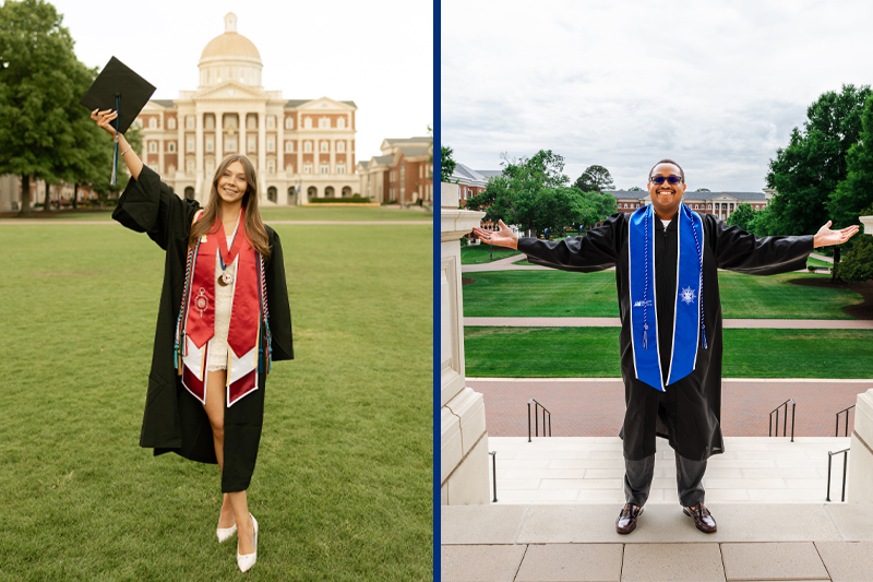 Annika Huffman and Leonard Forts on campus